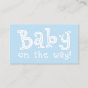 Editable Blue Gift Registry Card, Baby on the Way! Enclosure Card