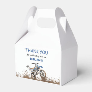 Editable Blue Motorbike Dirt Bike, Birthday Party  Favour Box