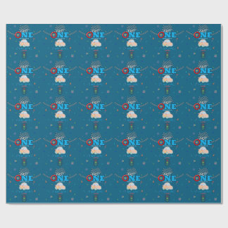 Editable Blue Racing Boy 1st Birthday Invitation Wrapping Paper