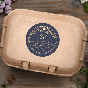 Editable Blue Witchy Tarot Eggs Family Farm Label