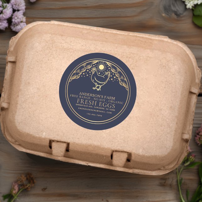 Editable Blue Witchy Tarot Eggs Family Farm Label (Creator Uploaded)