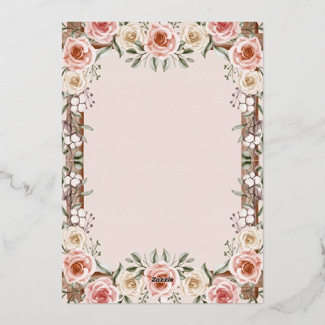 Editable Blush Pink Floral Wedding Invitation (Back)