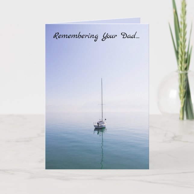  Editable Boat on the Water Sympathy Card (Front)