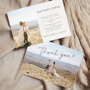 Editable Boho Minimalist Photo Thank You Card