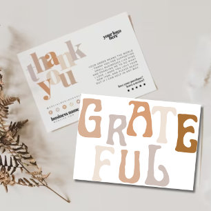 Editable Boho Thank You business Card Template 