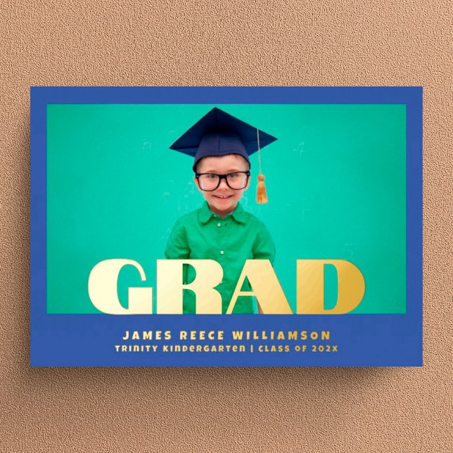 Editable Bold GOLD Photo Kindergarten Graduation (Creator Uploaded)