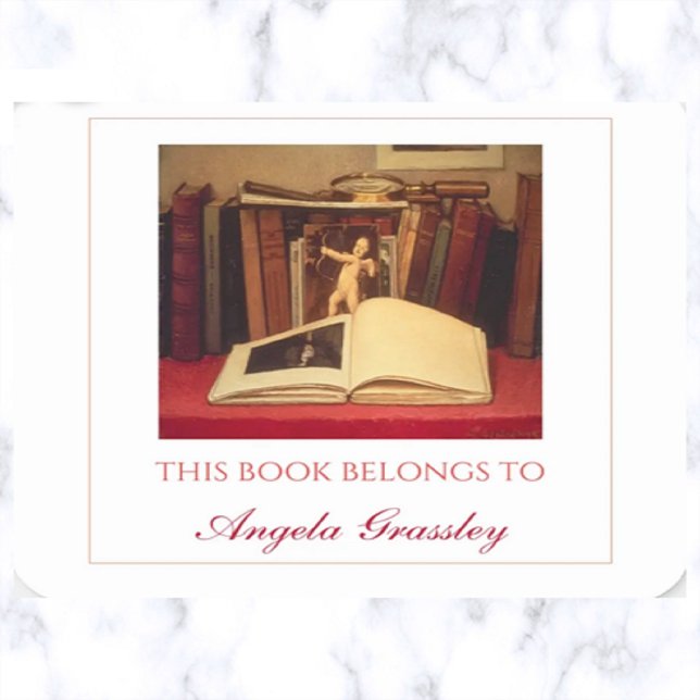 Editable Books and Magnifying Glass Square Sticker (Creator Uploaded)