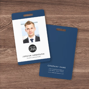 Editable Border Colour Add Logo Employee Photo ID Badge