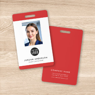 Editable Border Colour Add Logo Employee Photo ID Badge