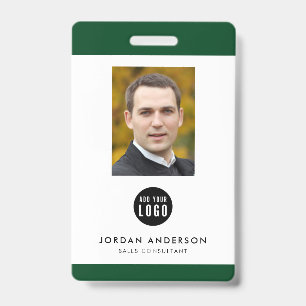 Editable Border Colour Add Logo Employee Photo ID Badge