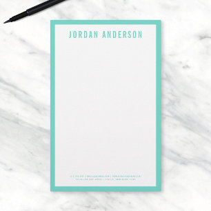EDITABLE Border Colour Modern Bold Name Stationery