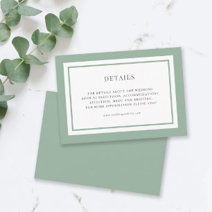 Editable Border Colour Wedding Details Enclosure Card