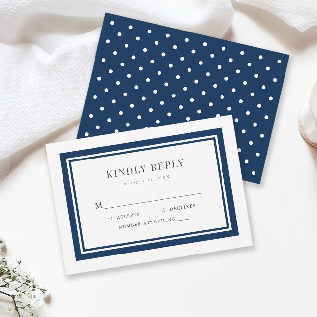 Editable Border Colour Wedding RSVP Card (Creator Uploaded)