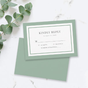 Editable Border Colour Wedding RSVP Card