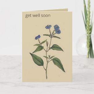 Editable Botanical Tall Browallia Greeting Card