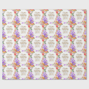 Editable Botanical Wedding Invitation Card Wrapping Paper