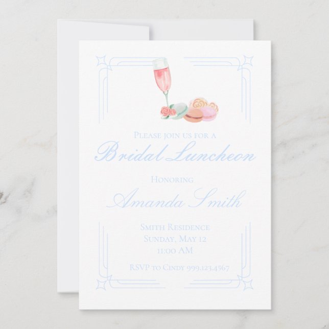 Editable Bridal Luncheon/Shower Invitation (Front)