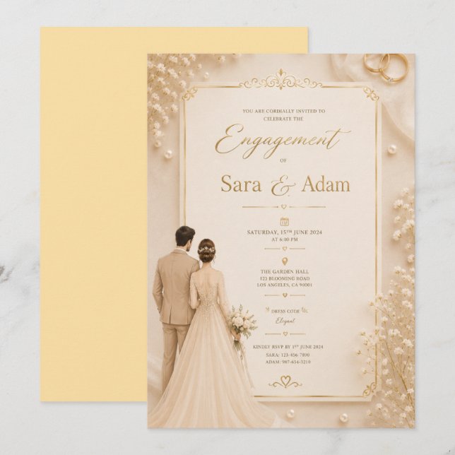 Editable Bride & Groom Invite (Front/Back)