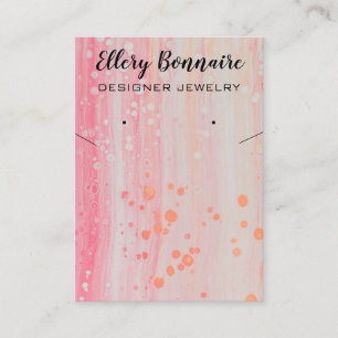 Editable Bubbles on Pink Jewellery Holder Cards