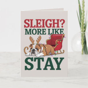 EDITABLE Bulldog Funny Dog Christmas Card