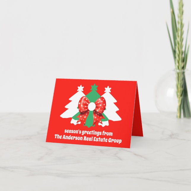 Editable Business Logo QR Code Corporate Christmas Holiday Card (Front)