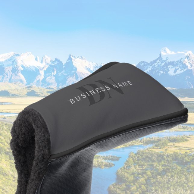 Editable Business Name (or any other text) Grey Golf Head Cover (Creator Uploaded)