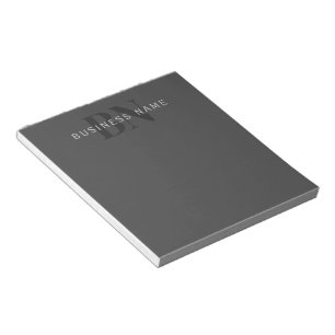 Editable Business Name (or any other text) Grey Notepad