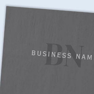 Editable Business Name (or any other text) Grey Tissue Paper