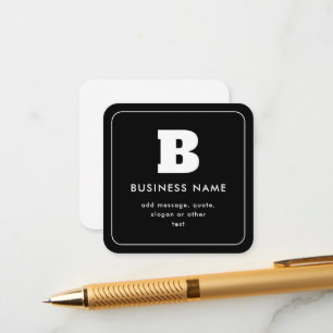 Editable Business Name & Slogan Black & White Enclosure Card
