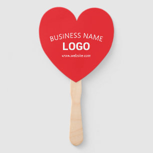 Editable Business Name, Website & Uploaded Logo Hand Fan