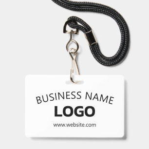 Editable Business Name, Website & Uploaded Logo ID Badge