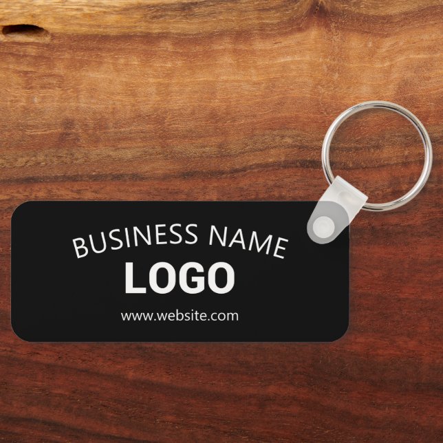 Editable Business Name, Website & Uploaded Logo Key Ring (Front)