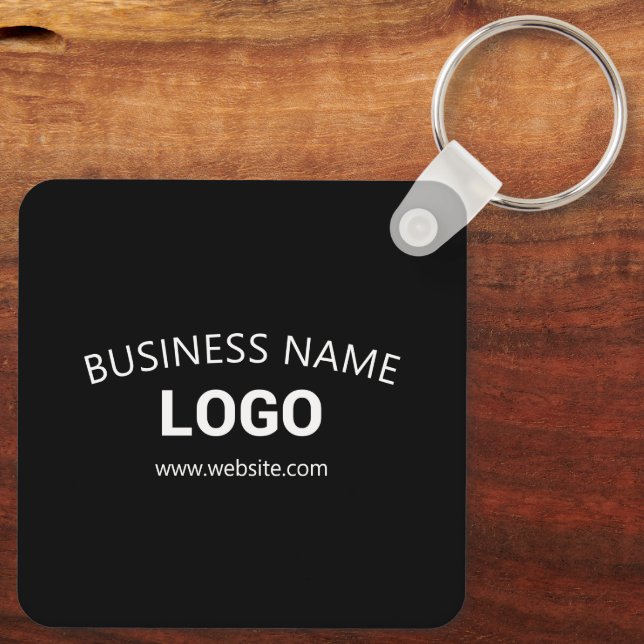 Editable Business Name, Website & Uploaded Logo Key Ring (Back)
