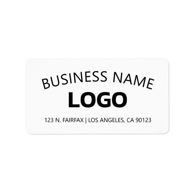 Editable Business Name, Website & Uploaded Logo Label (Front)