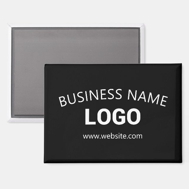 Editable Business Name, Website & Uploaded Logo Magnet (Front/Back)