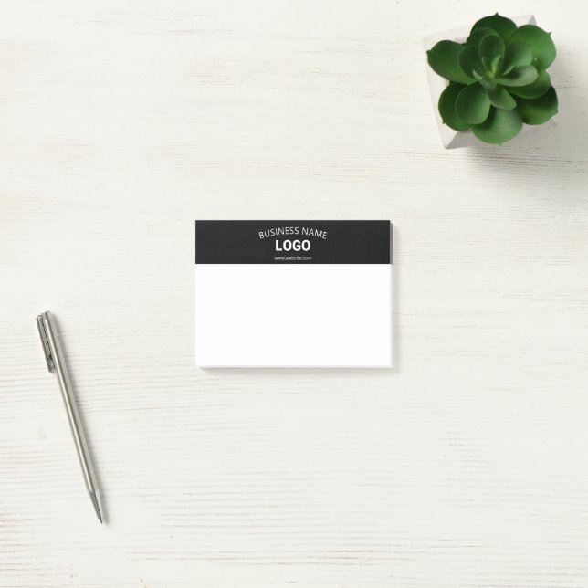 Editable Business Name, Website & Uploaded Logo Post-it Notes (Office)