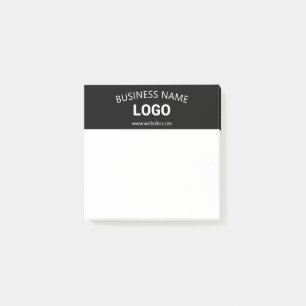 Editable Business Name, Website & Uploaded Logo Post-it Notes