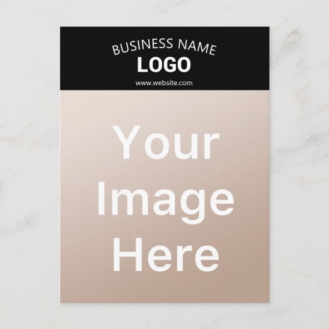Editable Business Name, Website & Uploaded Logo Postcard (Front)