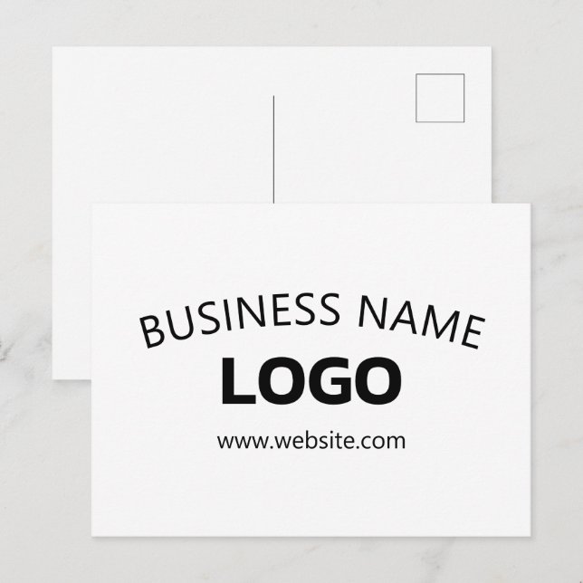 Editable Business Name, Website & Uploaded Logo Postcard (Front/Back)