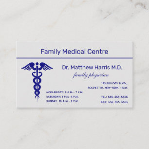 Editable Caduceus Medical Professional  Business C Card
