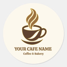 Editable Cafe Opening Sticker Logo Design