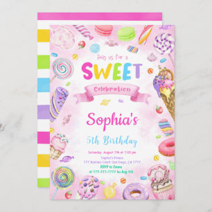 Editable Candy Birthday Invitation