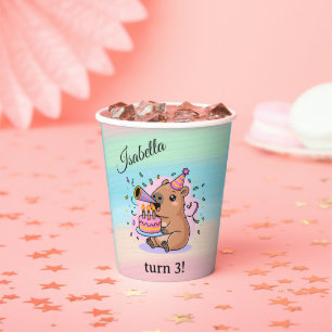 Editable Capybara Birthday Party Cup 