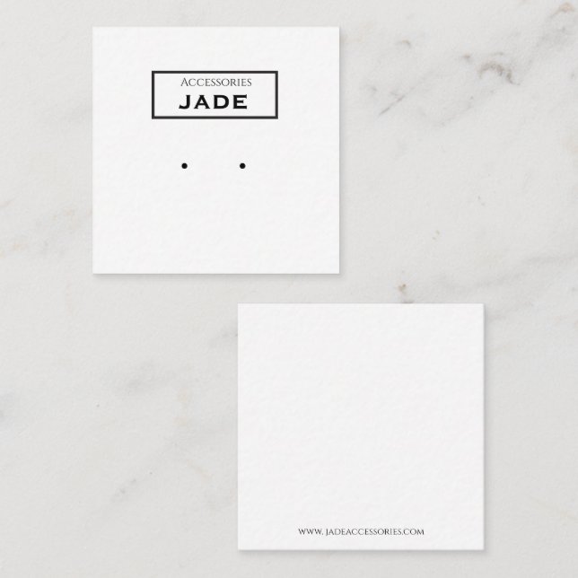 editable card for earrings  (Front/Back)