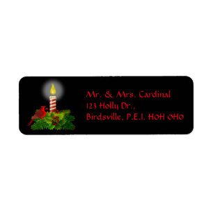 Editable Cardinal Wreath and Candle Address Label