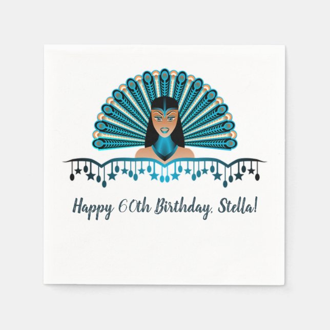 Editable Caribbean Carnival Birthday Napkin (Front)
