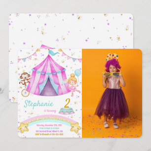 Editable Carnival Birthday Photo Invitations