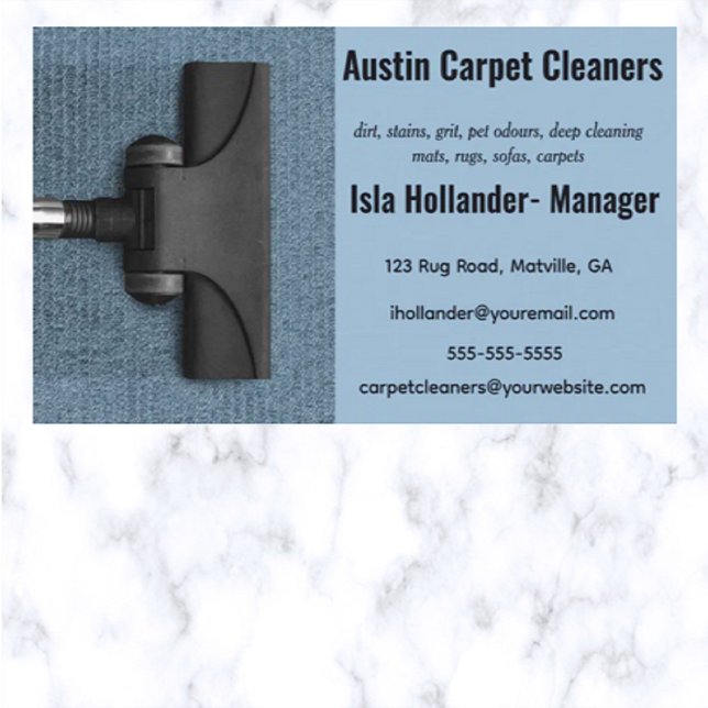 Editable Carpet Cleaners Business Card (Creator Uploaded)