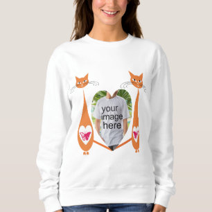 Editable Cat Love Heart Custom Design Sweatshirt