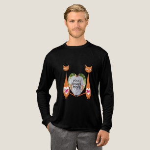 Editable Cat Love Heart Custom Design Tri-Blend Shirt